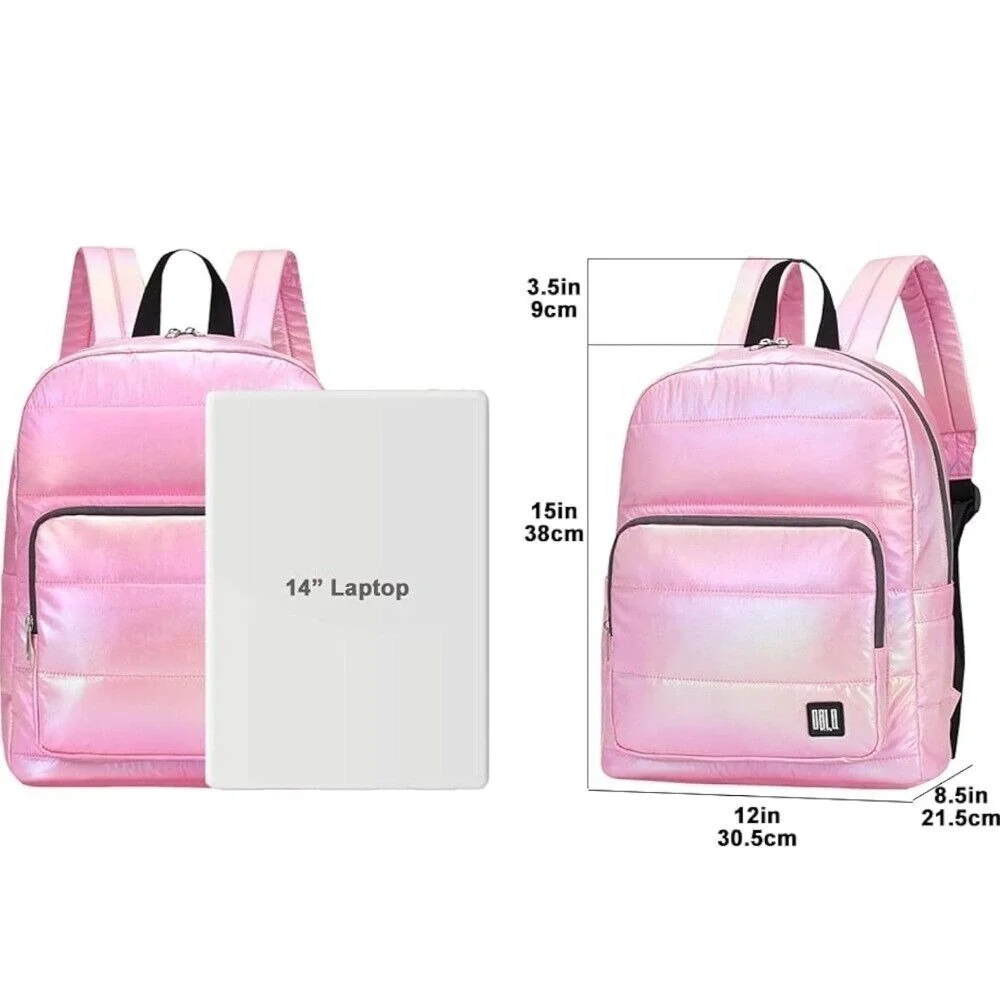 Backpack Women, Small Quilted Lightweight Water Resistant Puffy Casual Daypack